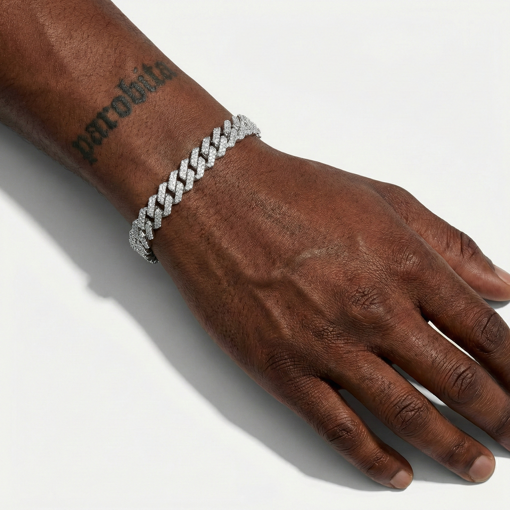 White Gold Plated Cuban Bracelet