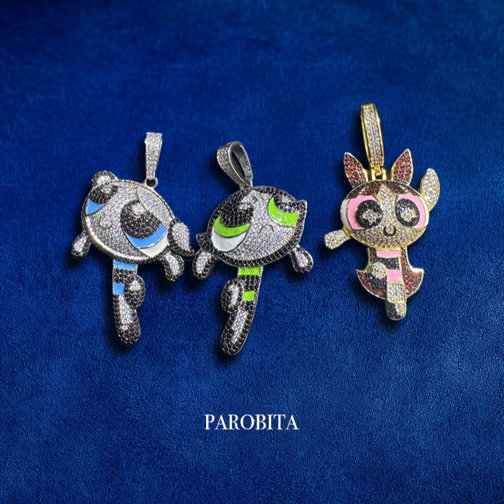 Premium Iced Out Powerpuff Girls Pendant