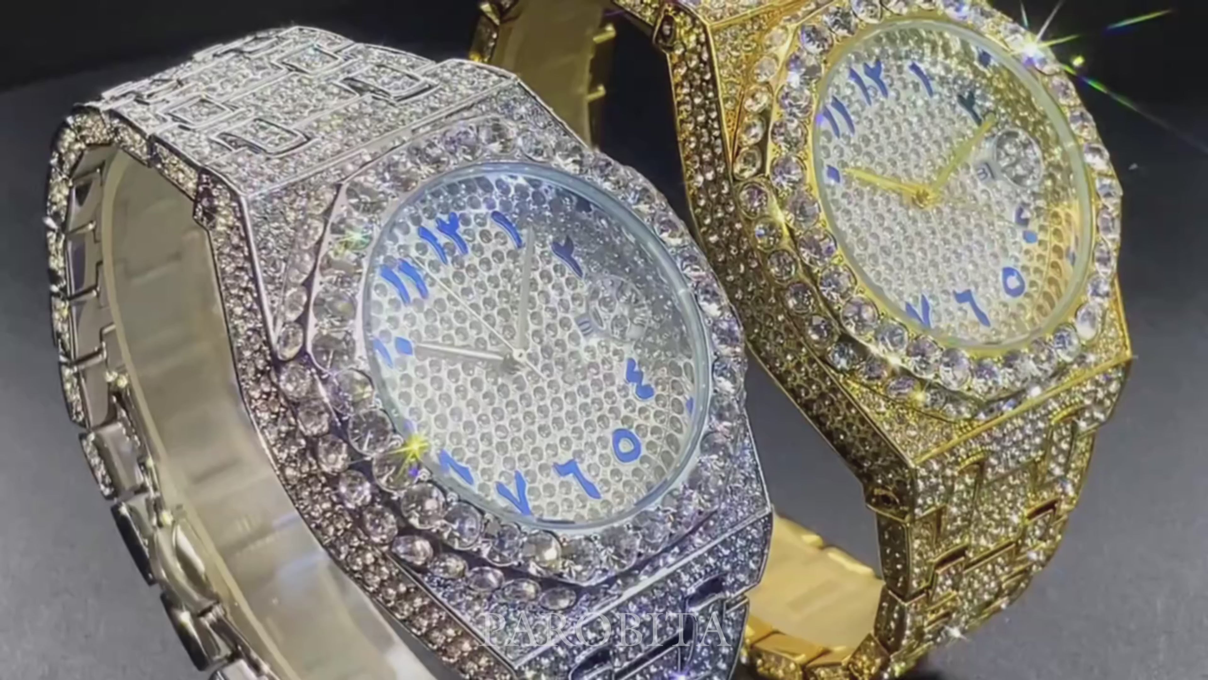 Premium AP Iced Out Watch Arabic Dial