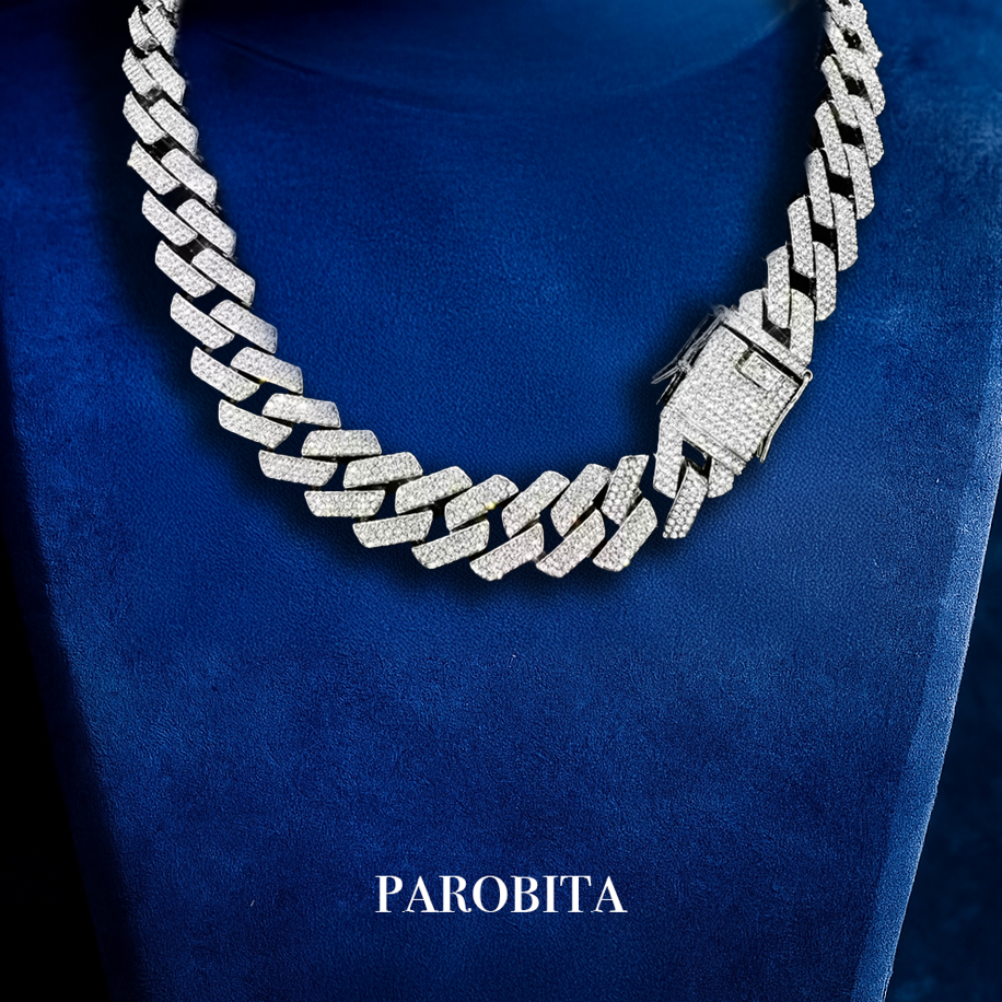 White Gold Plated 19MM Cuban Chain